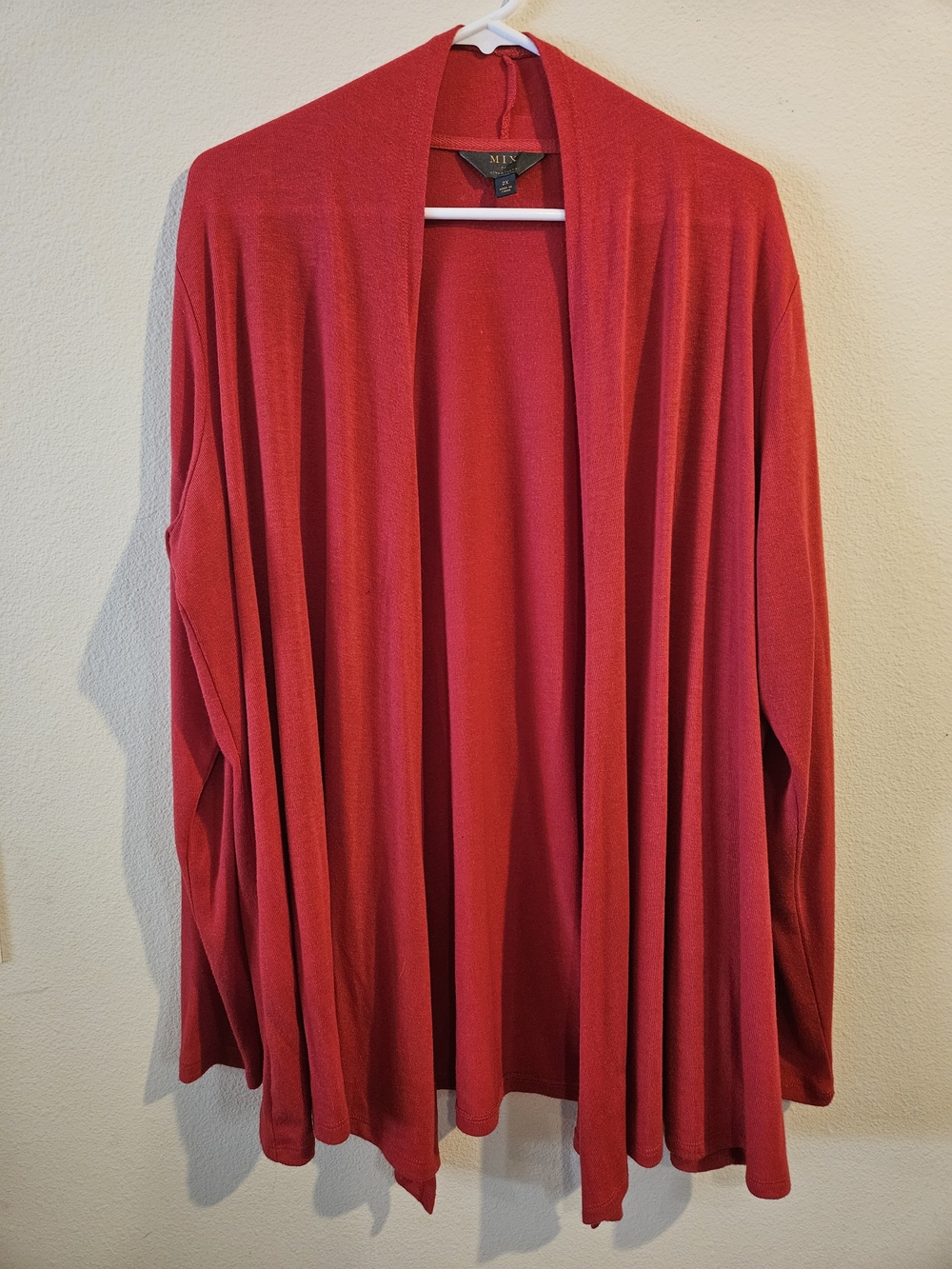 Mix Women's Open Drape Cardigan in Red